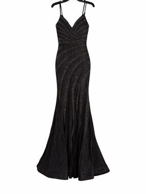 Shimmering Rhinestone Sparkle Evening Gown w Spaghetti Straps Red Carpet Glam S